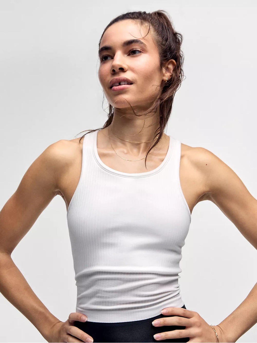 lululemon athletica White Ribbed Tank Top